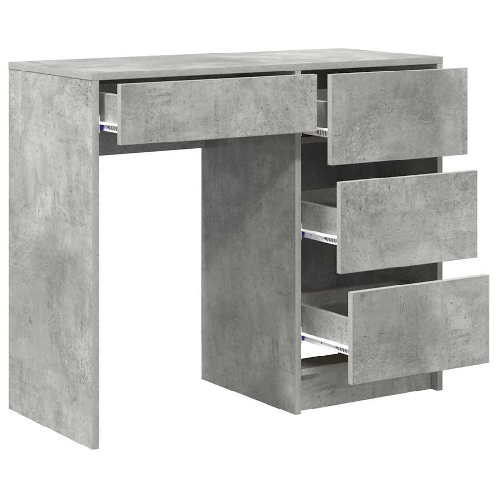 Skrivebord med skuff Betonggrå 90 x 37,5 x 75 cm Konstruert tre