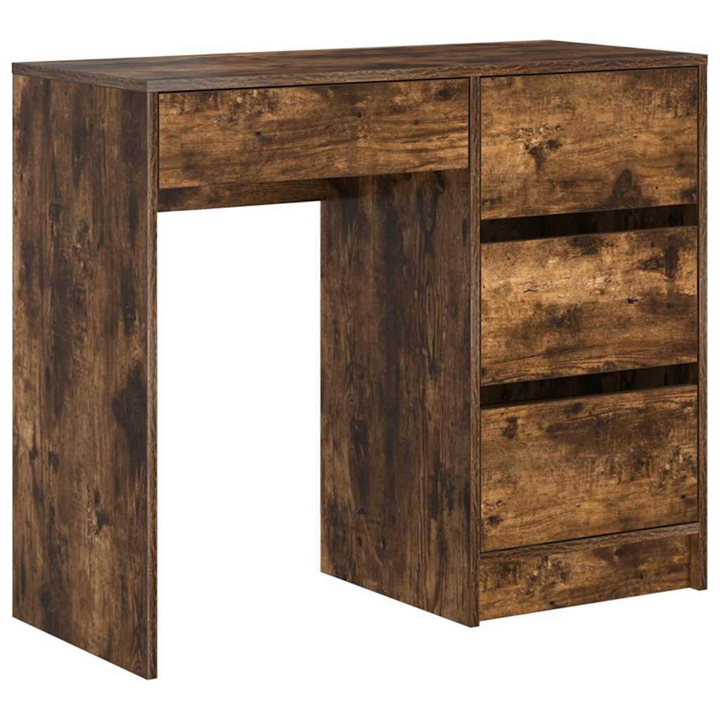 Skrivebord med skuff Røkt eik 90 x 37,5 x 75 cm Konstruert tre