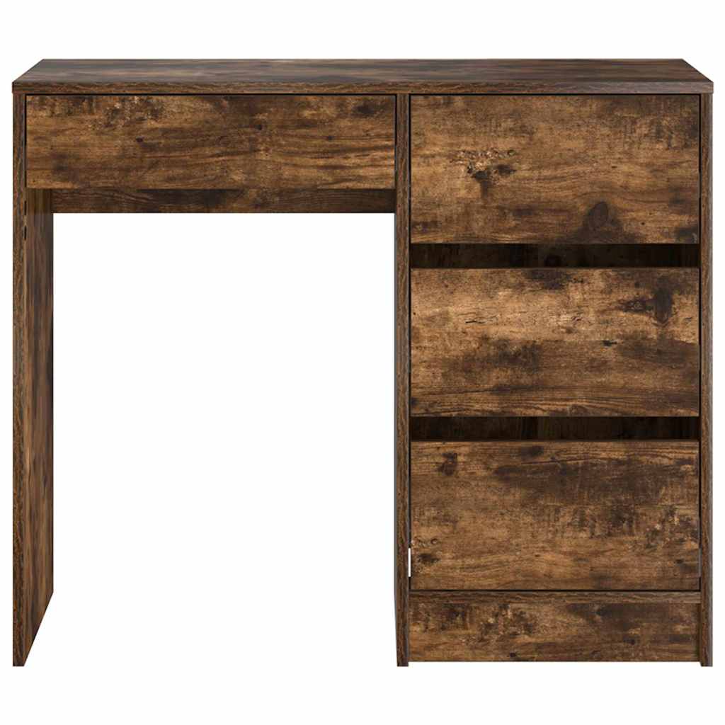 Skrivebord med skuff Røkt eik 90 x 37,5 x 75 cm Konstruert tre