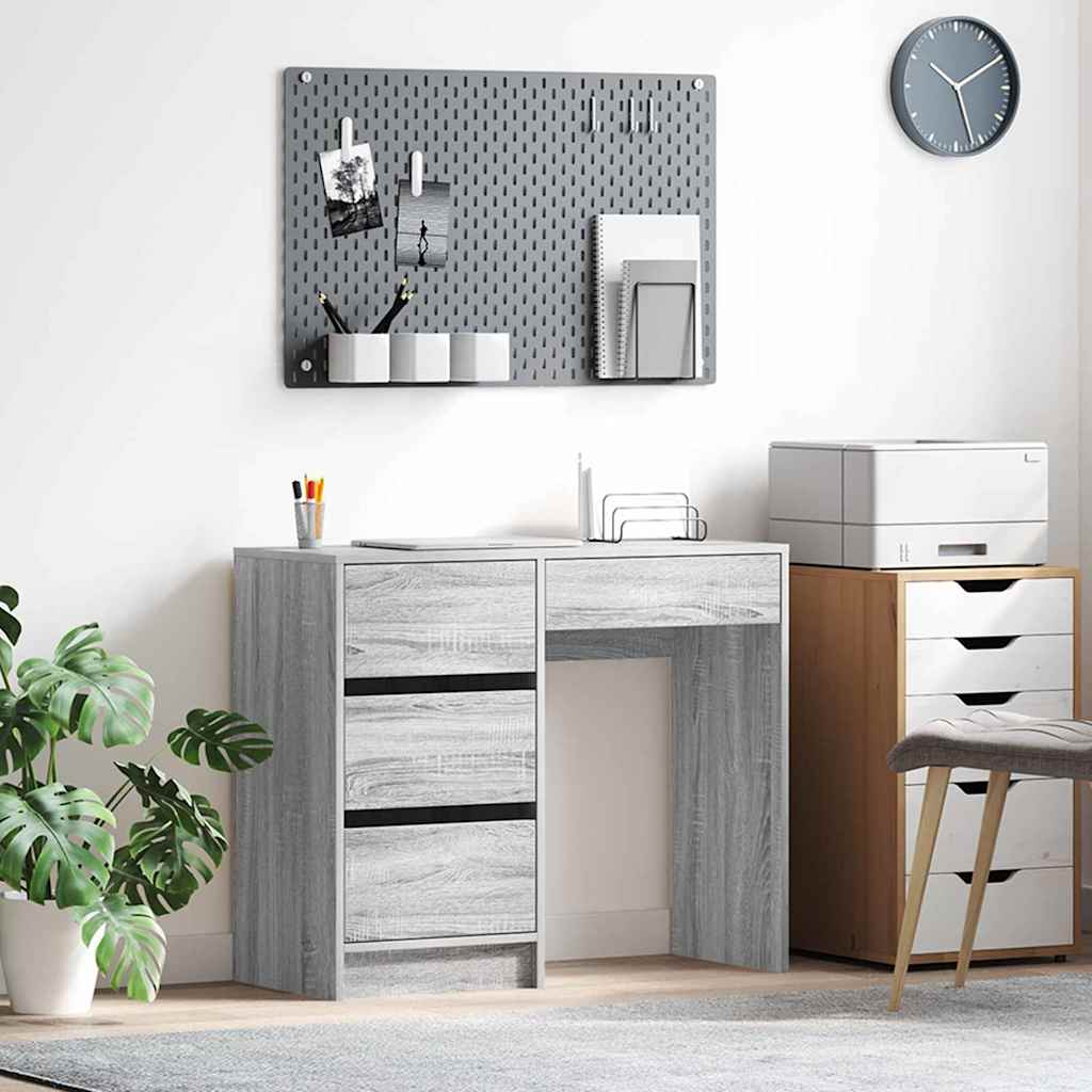 Skrivebord Grå Sonoma 90 x 37,5 x 75 cm Konstruert tre