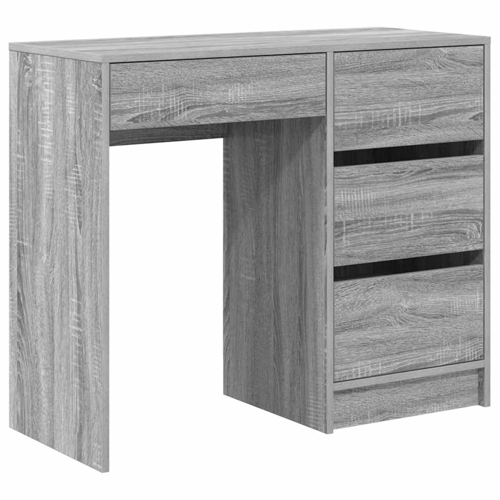 Skrivebord Grå Sonoma 90 x 37,5 x 75 cm Konstruert tre