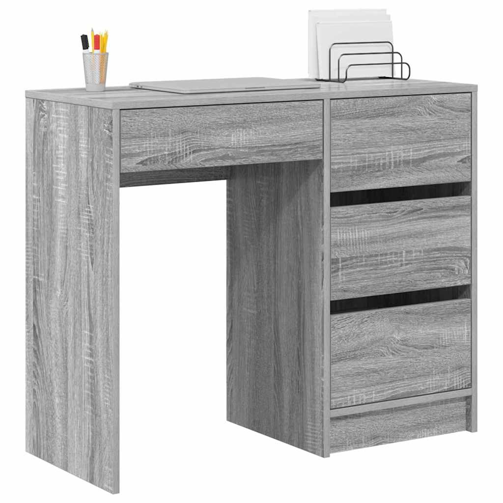 Skrivebord Grå Sonoma 90 x 37,5 x 75 cm Konstruert tre