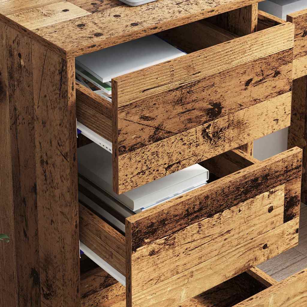 Skrivebord med skuff Gamle tre 90 x 37,5 x 75 cm Konstruert tre
