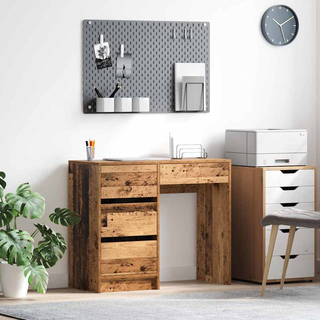Skrivebord med skuff Gamle tre 90 x 37,5 x 75 cm Konstruert tre