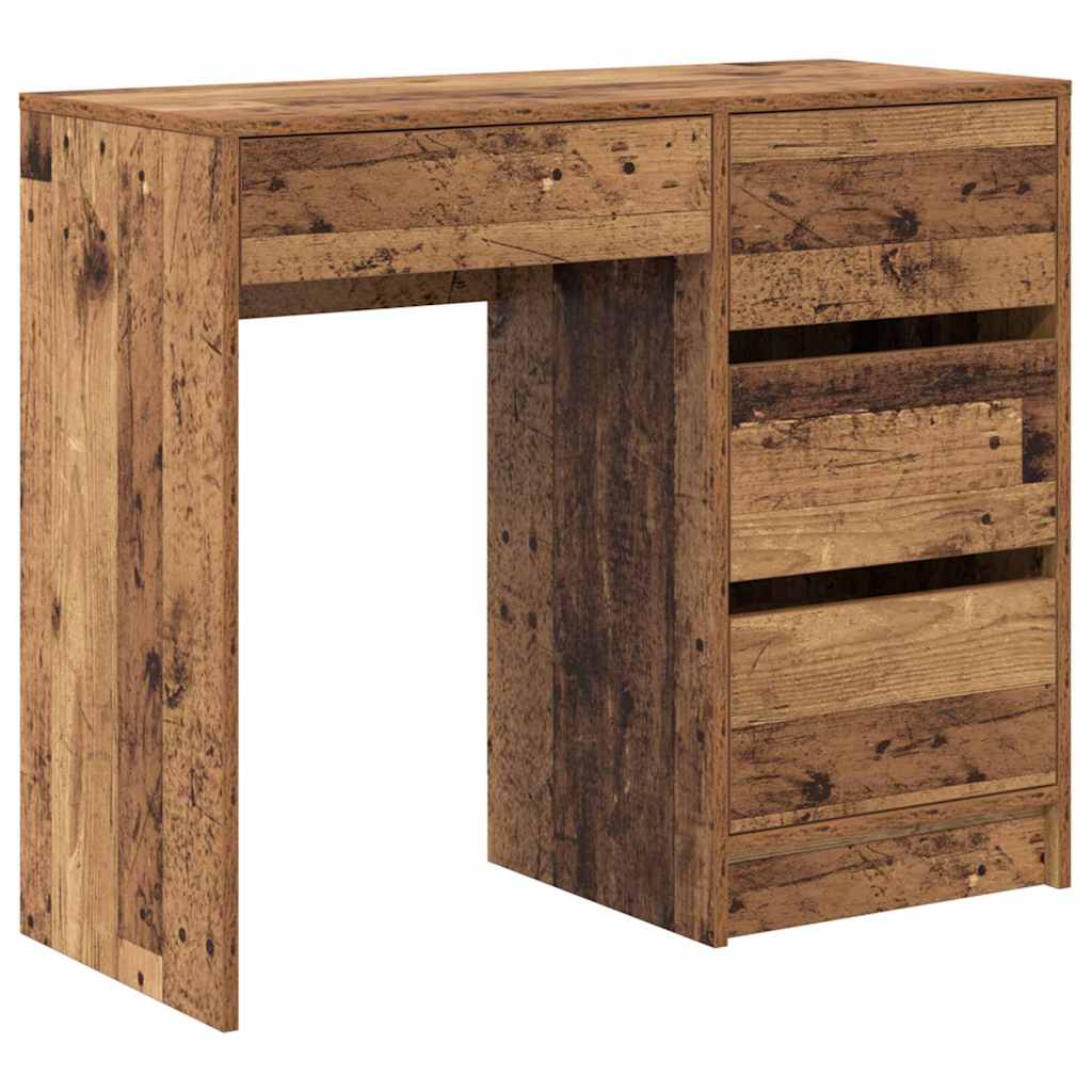 Skrivebord med skuff Gamle tre 90 x 37,5 x 75 cm Konstruert tre