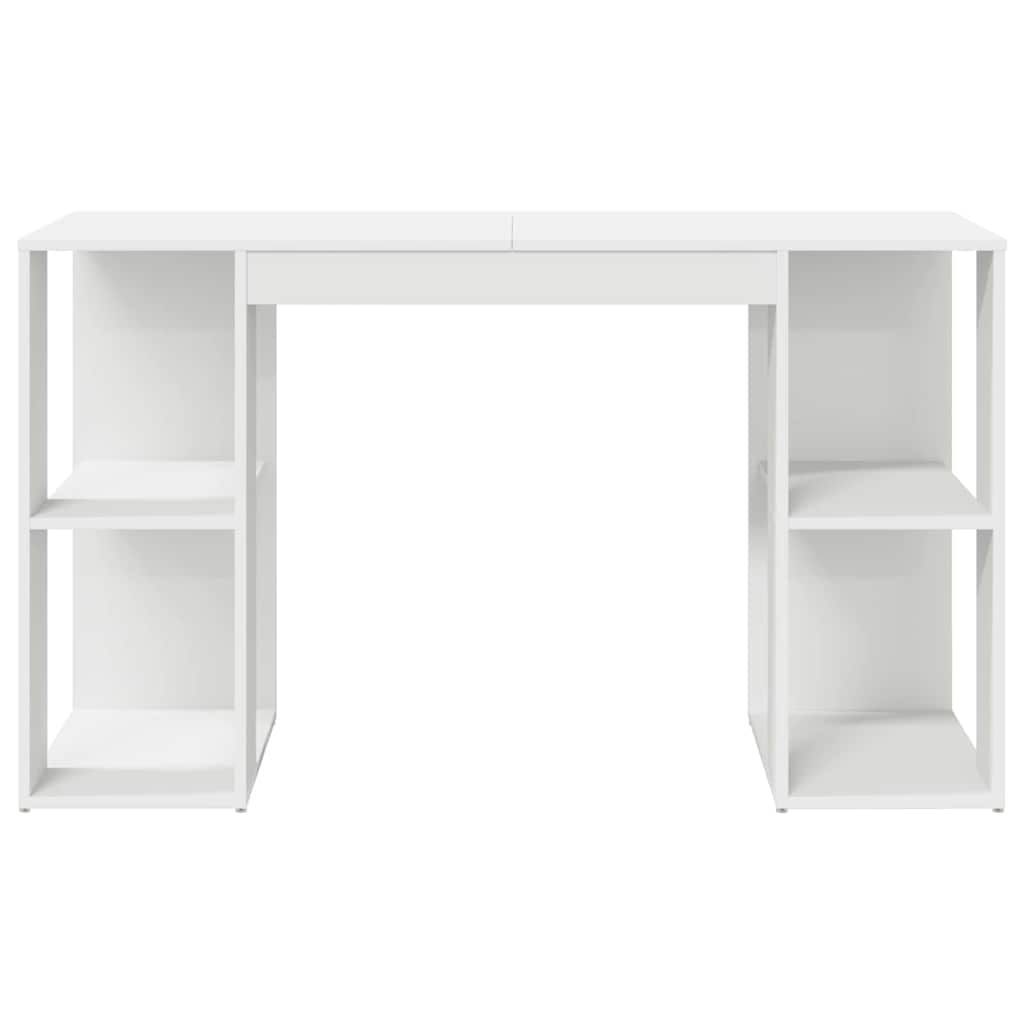 Skrivebord med hylle Hvit 130 x 50,5 x 75 cm Konstruert tre