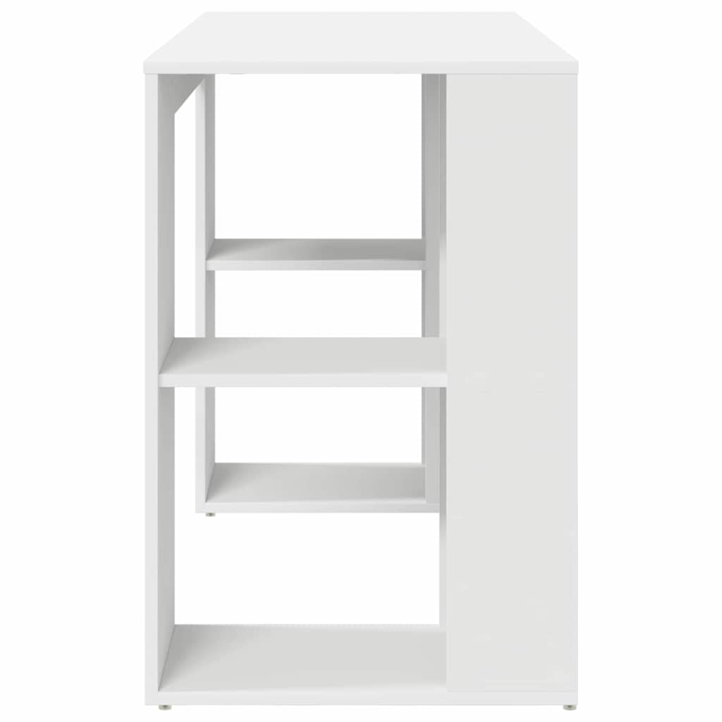 Skrivebord med hylle Hvit 130 x 50,5 x 75 cm Konstruert tre