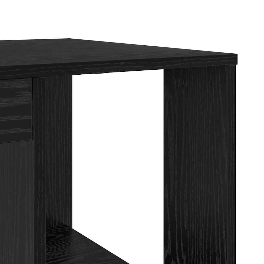 Skrivebord Svart Eik 130 x 50,5 x 75 cm Konstruert tre
