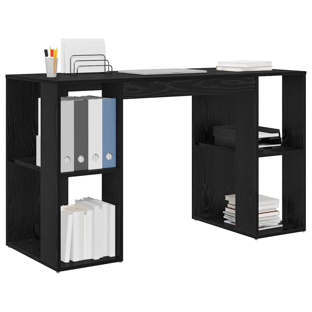 Skrivebord Svart Eik 130 x 50,5 x 75 cm Konstruert tre