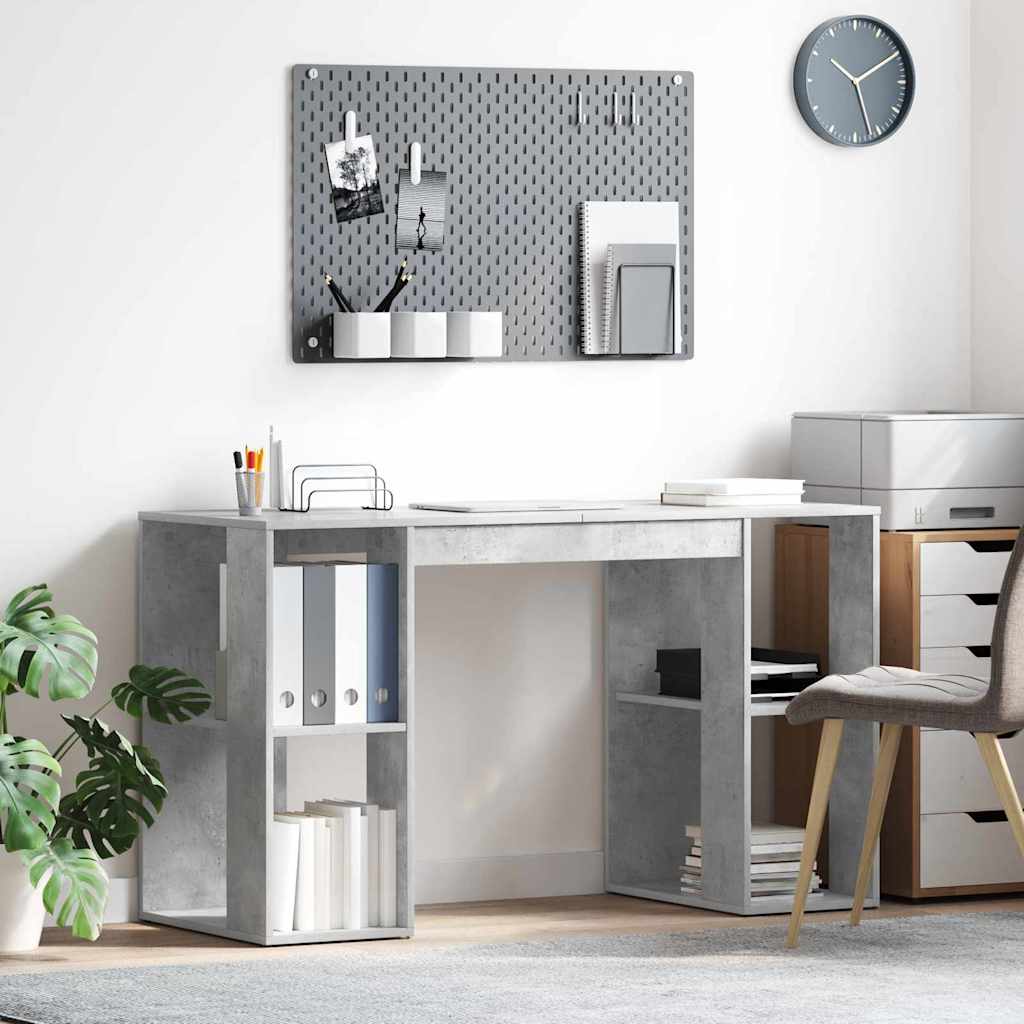 Skrivebord Betonggrå 130 x 50,5 x 75 cm Konstruert tre