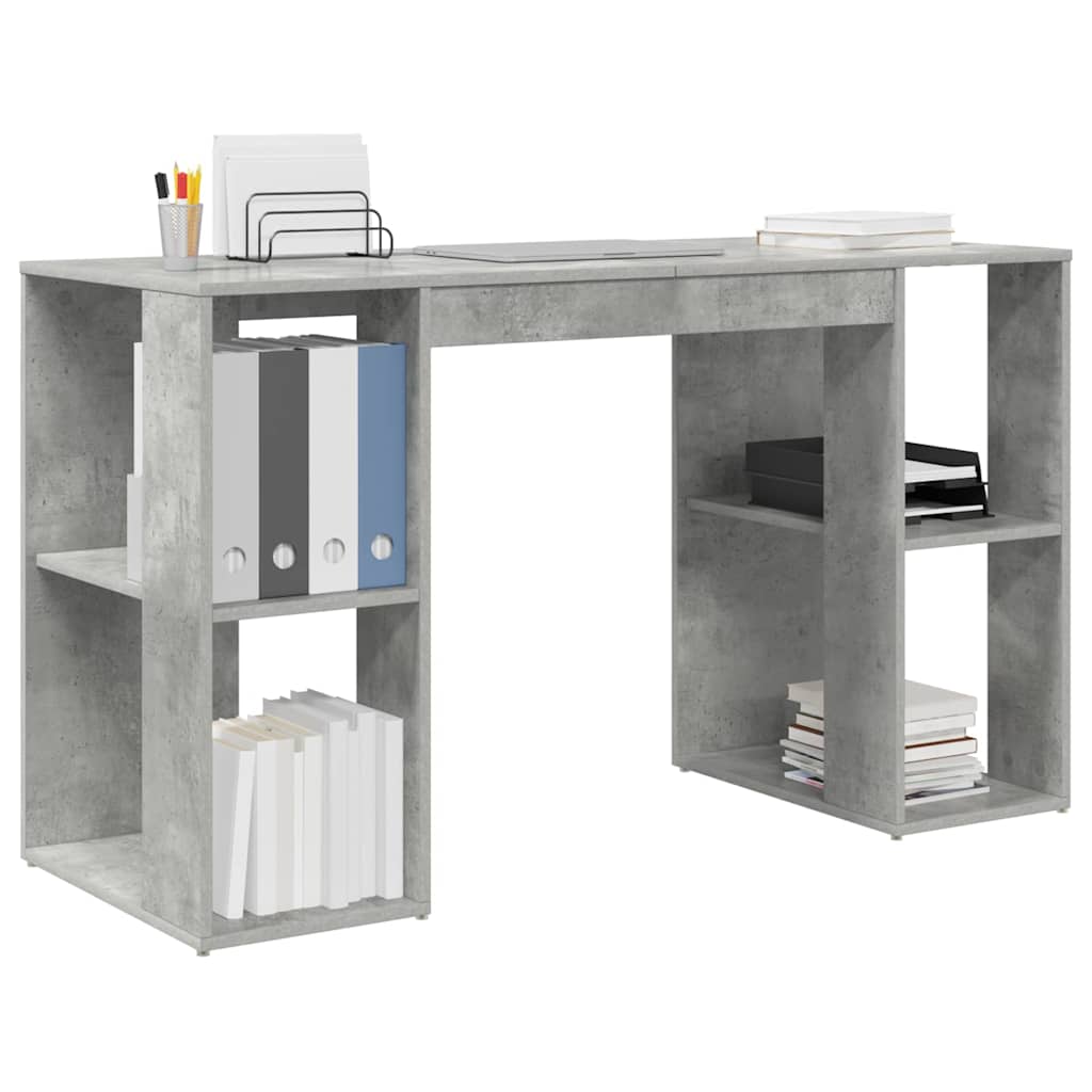 Skrivebord Betonggrå 130 x 50,5 x 75 cm Konstruert tre
