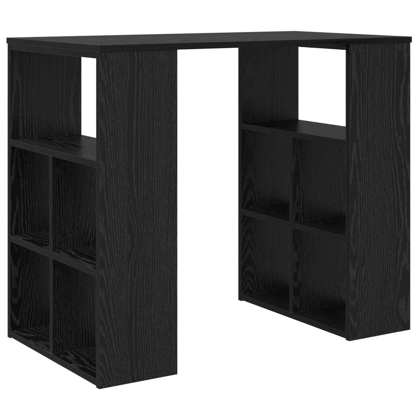Skrivebord med hylle Svart Eik 90 x 50 x 75 cm Konstruert tre