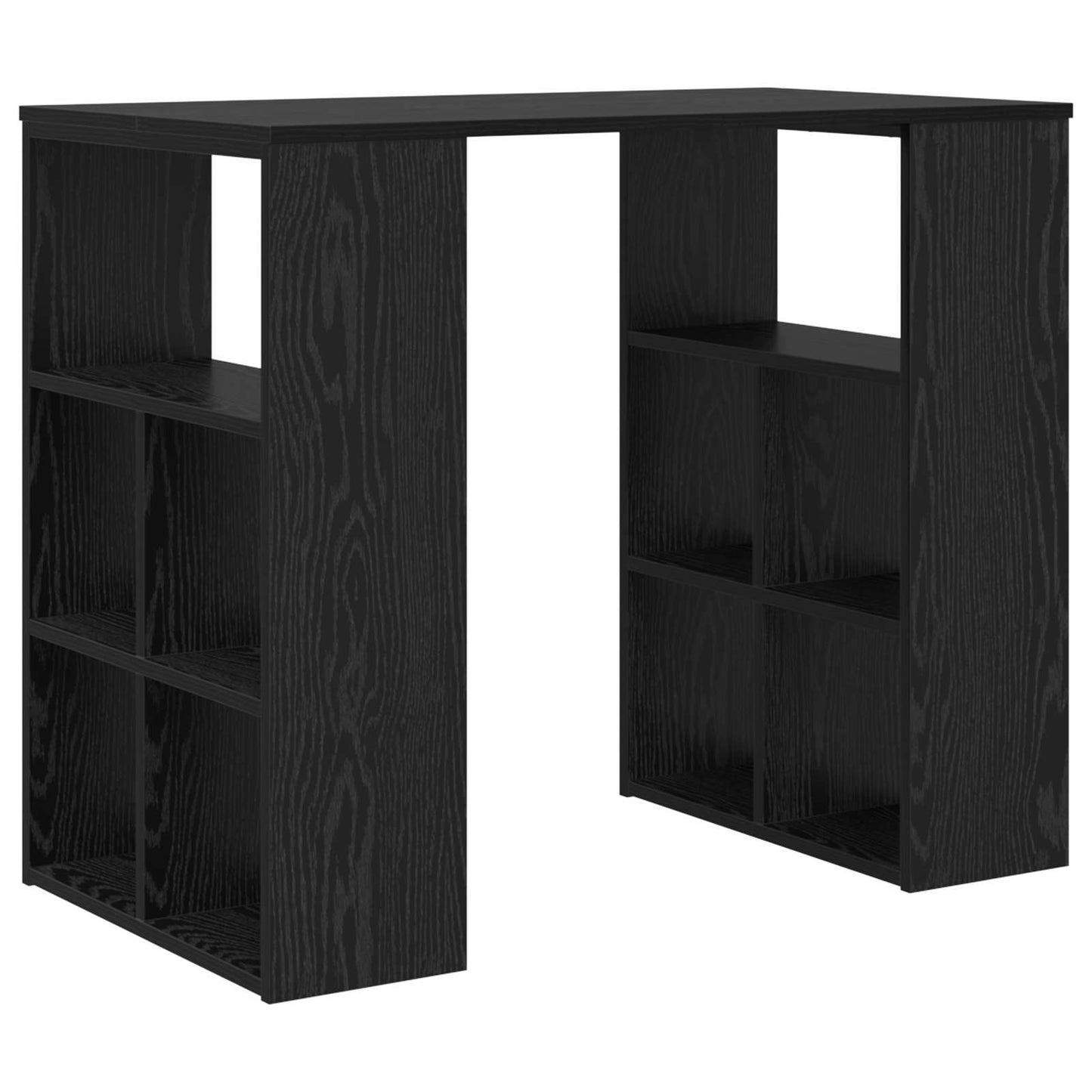 Skrivebord med hylle Svart Eik 90 x 50 x 75 cm Konstruert tre