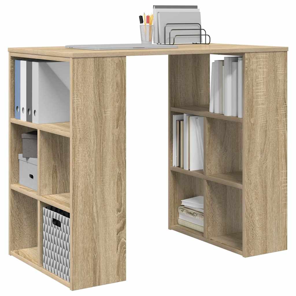 Skrivebord med hylle Sonoma eik 90 x 50 x 75 cm Konstruert tre