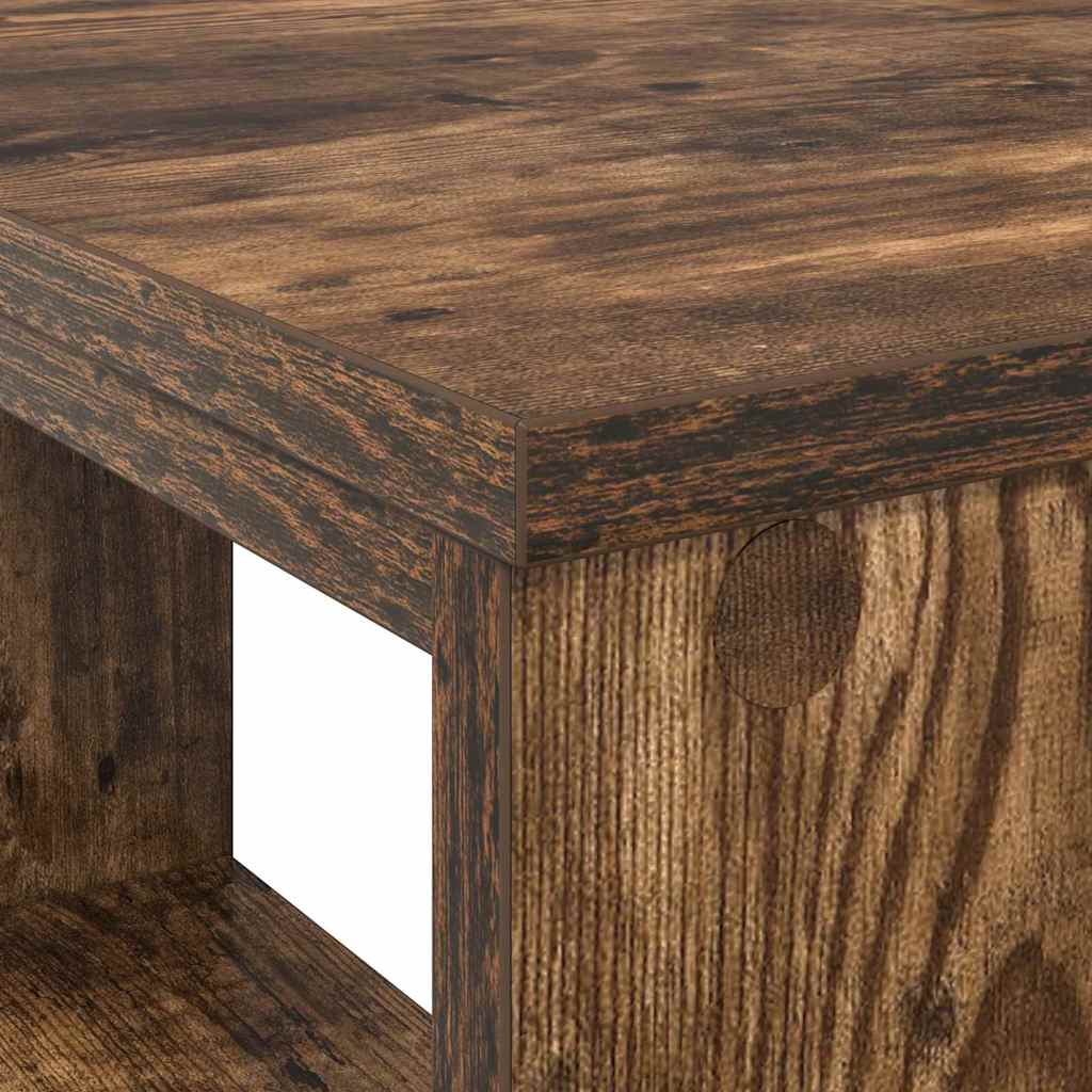 Skrivebord med hylle Røkt eik 90 x 50 x 75 cm Konstruert tre
