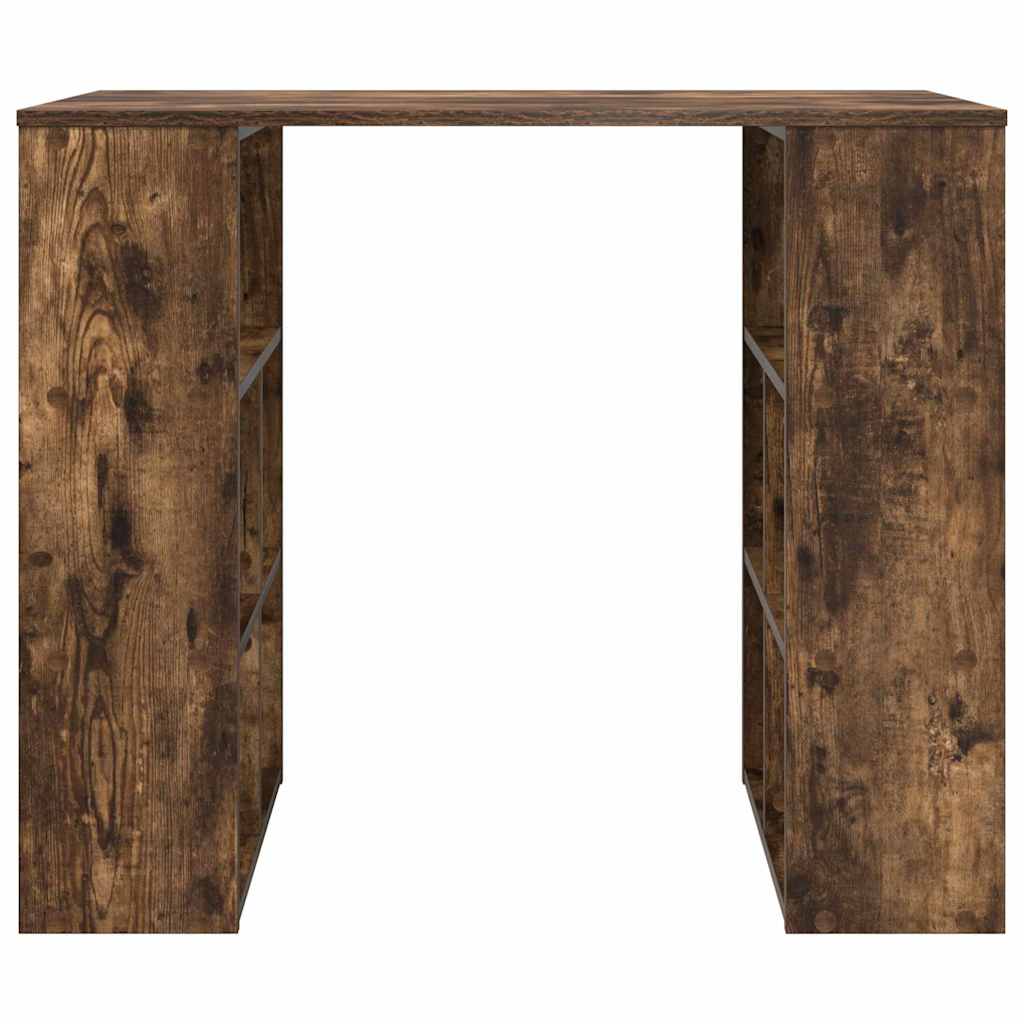 Skrivebord med hylle Røkt eik 90 x 50 x 75 cm Konstruert tre