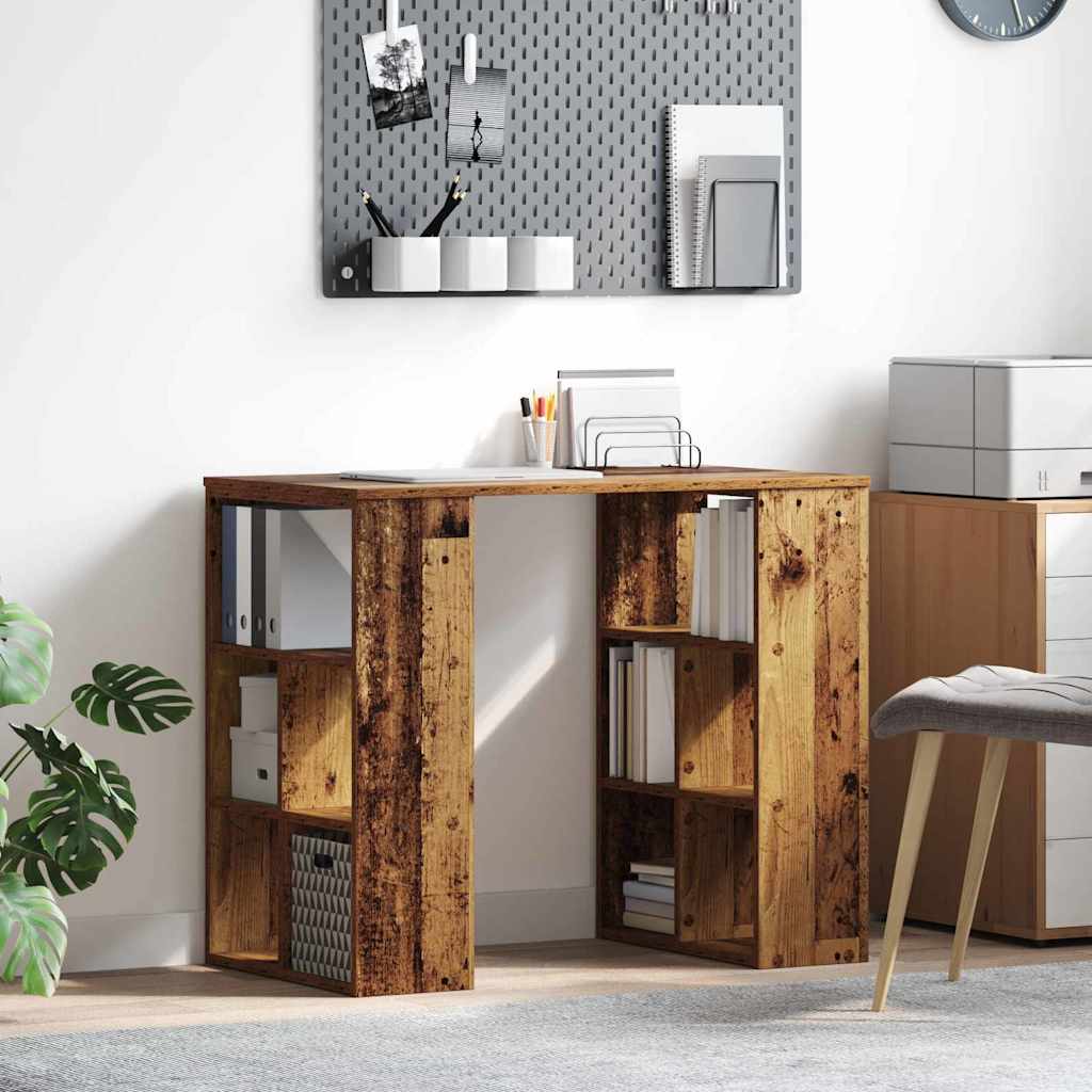 Skrivebord med hylle Gamle tre 90 x 50 x 75 cm Konstruert tre