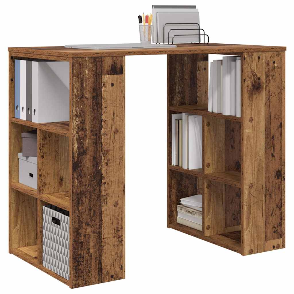 Skrivebord med hylle Gamle tre 90 x 50 x 75 cm Konstruert tre
