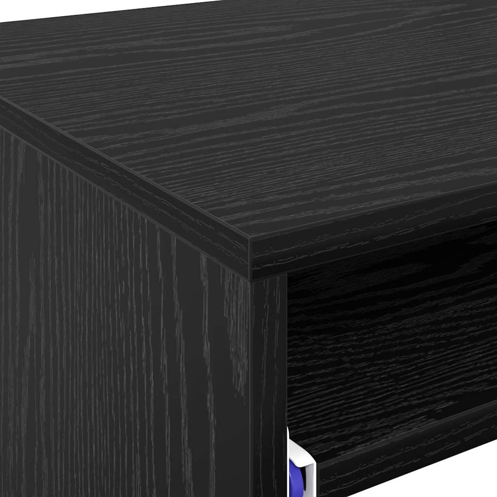 Skrivebord med skuff Svart Eik 77,5 x 43 x 79 cm Konstruert tre