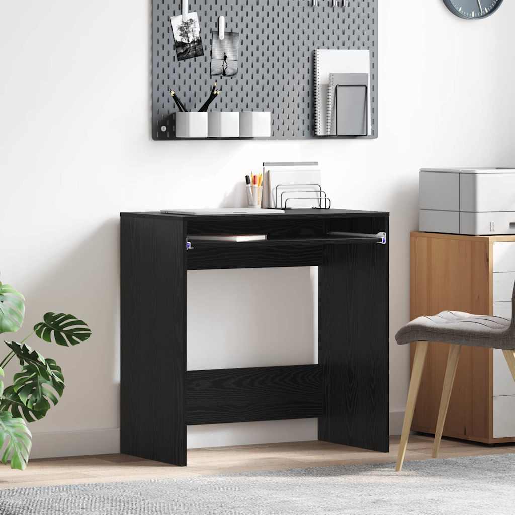 Skrivebord med skuff Svart Eik 77,5 x 43 x 79 cm Konstruert tre