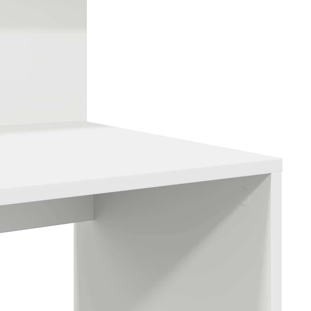 Skrivebord med hylle Hvit 90 x 48 x 101,5 cm Konstruert tre
