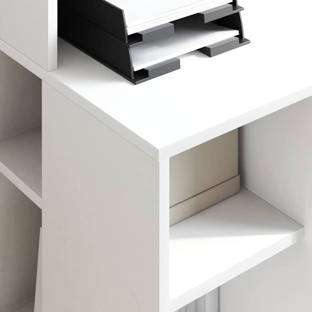Skrivebord med hylle Hvit 90 x 48 x 101,5 cm Konstruert tre