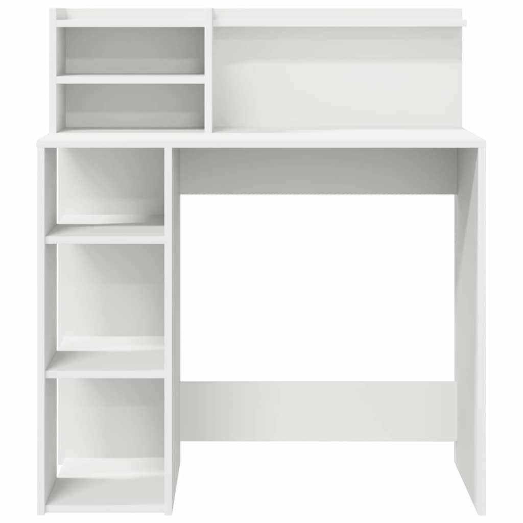 Skrivebord med hylle Hvit 90 x 48 x 101,5 cm Konstruert tre