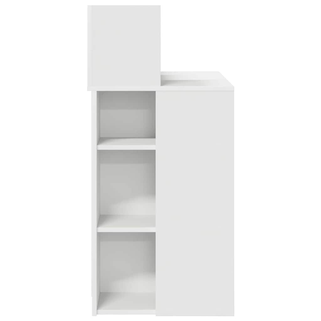 Skrivebord med hylle Hvit 90 x 48 x 101,5 cm Konstruert tre