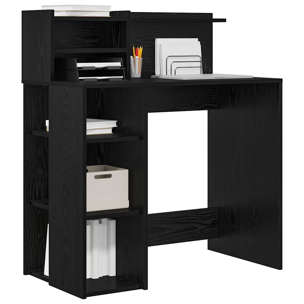 Skrivebord Svart Eik 90 x 48 x 101,5 cm Konstruert tre