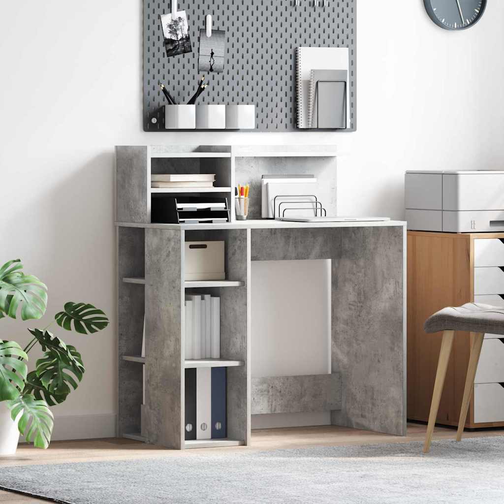 Skrivebord Betonggrå 90 x 48 x 101,5 cm Konstruert tre