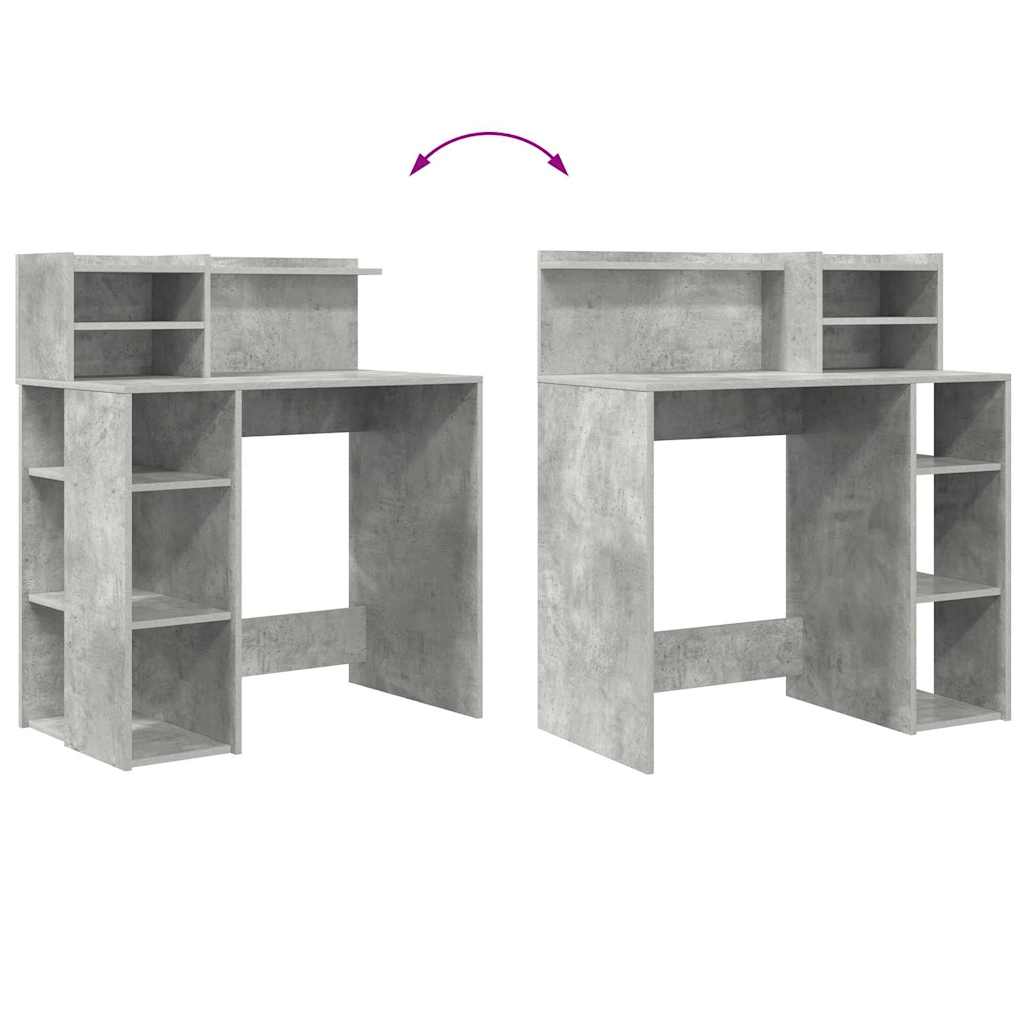 Skrivebord Betonggrå 90 x 48 x 101,5 cm Konstruert tre