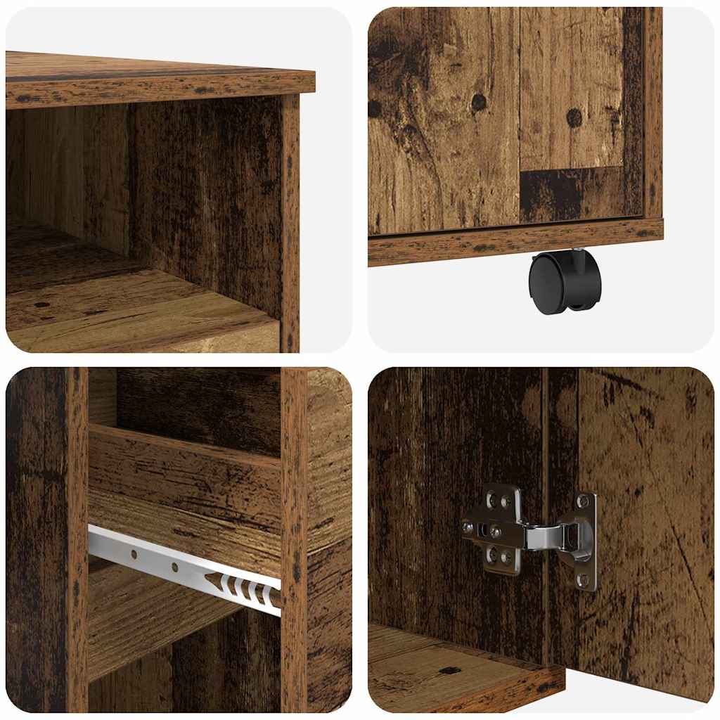 Skrivebord med hjul Gamle tre 91 x 50 x 77 cm Konstruert tre