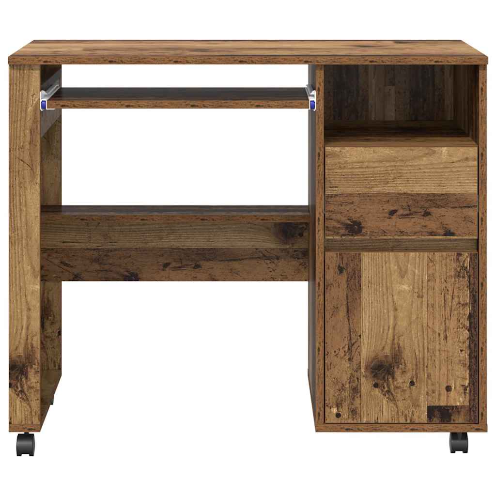 Skrivebord med hjul Gamle tre 91 x 50 x 77 cm Konstruert tre