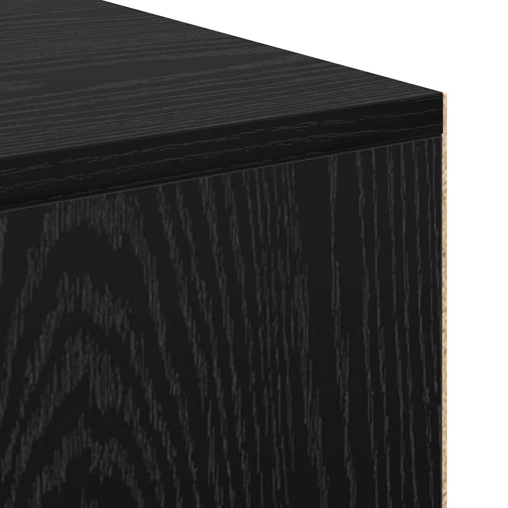 Skrivebord med hylle Svart Eik 102 x 50 x 75 cm Konstruert tre