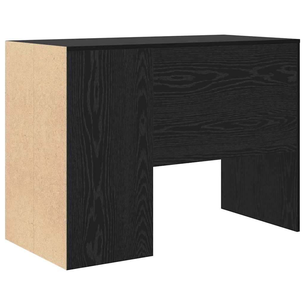 Skrivebord med hylle Svart Eik 102 x 50 x 75 cm Konstruert tre