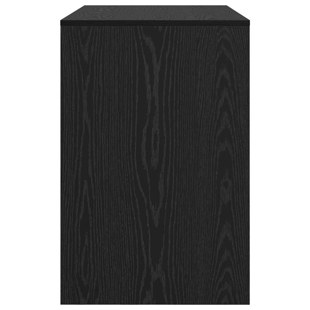 Skrivebord med hylle Svart Eik 102 x 50 x 75 cm Konstruert tre