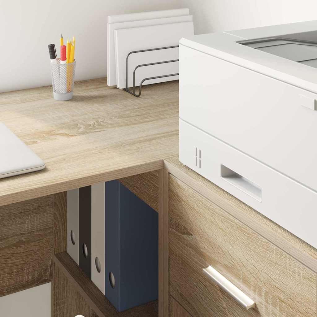 Skrivebord med hylle Sonoma eik 102 x 50 x 75 cm Konstruert tre