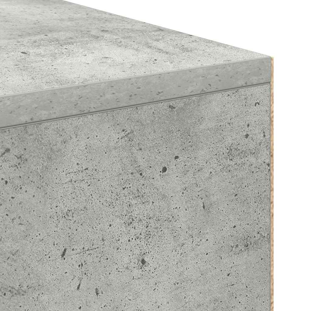 Skrivebord med hylle Betonggrå 102 x 50 x 75 cm Konstruert tre