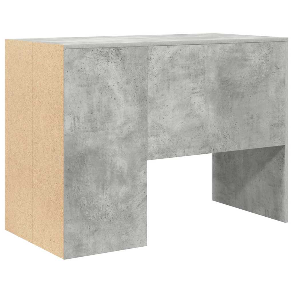 Skrivebord med hylle Betonggrå 102 x 50 x 75 cm Konstruert tre