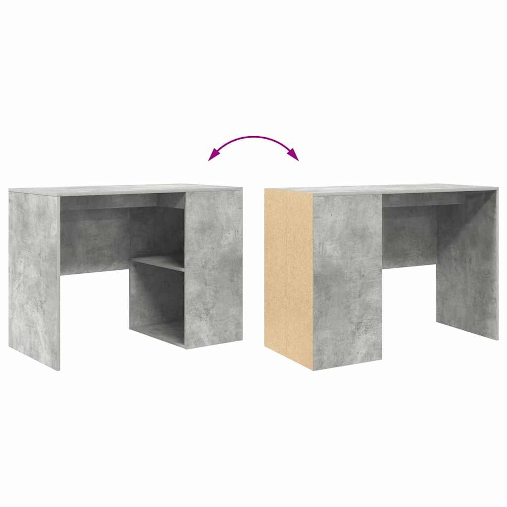 Skrivebord med hylle Betonggrå 102 x 50 x 75 cm Konstruert tre