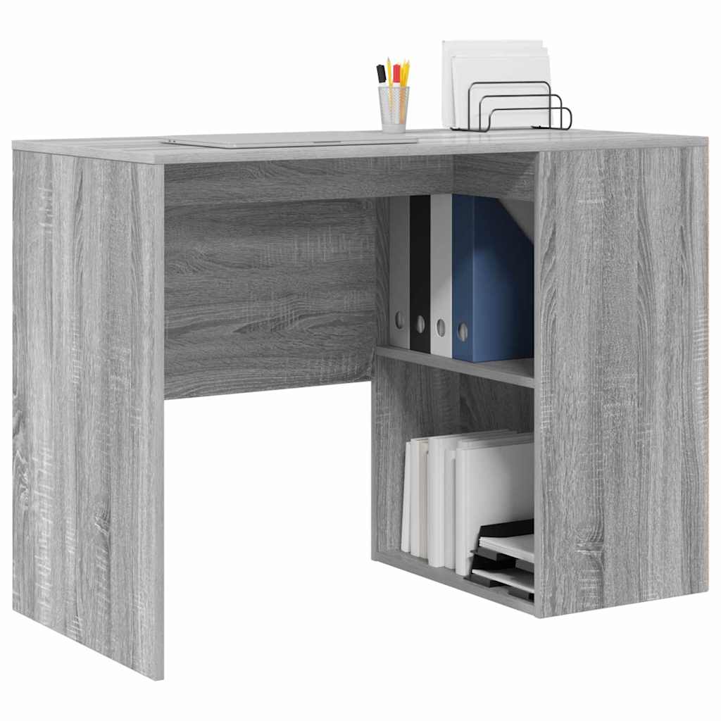Skrivebord med hylle Grå Sonoma 102 x 50 x 75 cm Konstruert tre