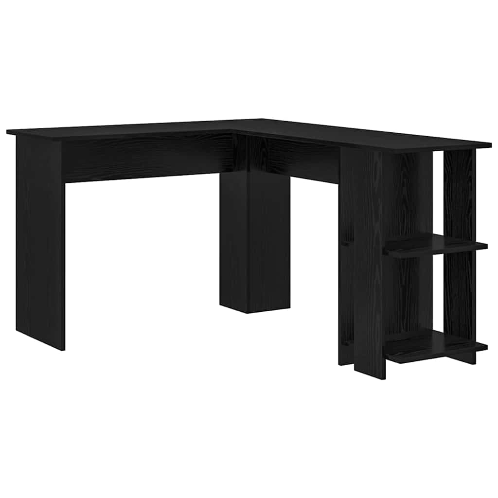 Hjørneskrivebord Svart Eik 140 x 113,5 x 75 cm Konstruert tre