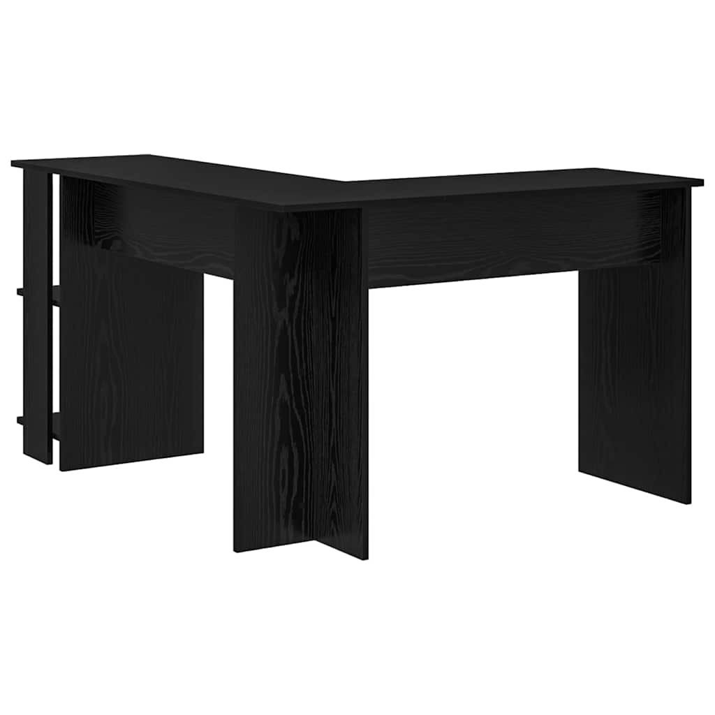 Hjørneskrivebord Svart Eik 140 x 113,5 x 75 cm Konstruert tre