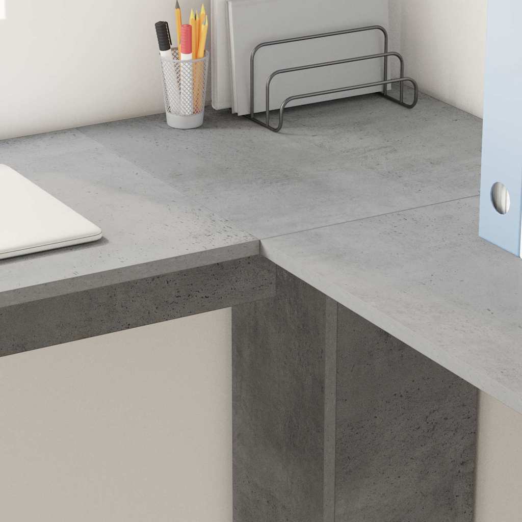 Hjørneskrivebord Betonggrå 140 x 113,5 x 75 cm Konstruert tre