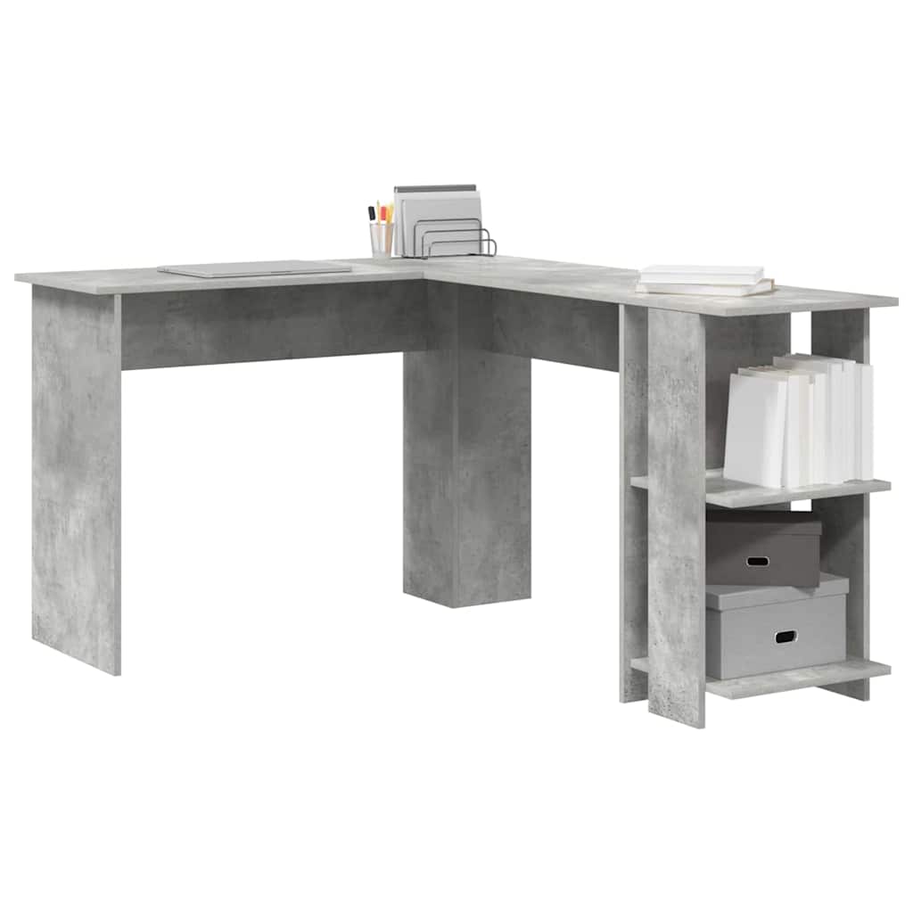 Hjørneskrivebord Betonggrå 140 x 113,5 x 75 cm Konstruert tre