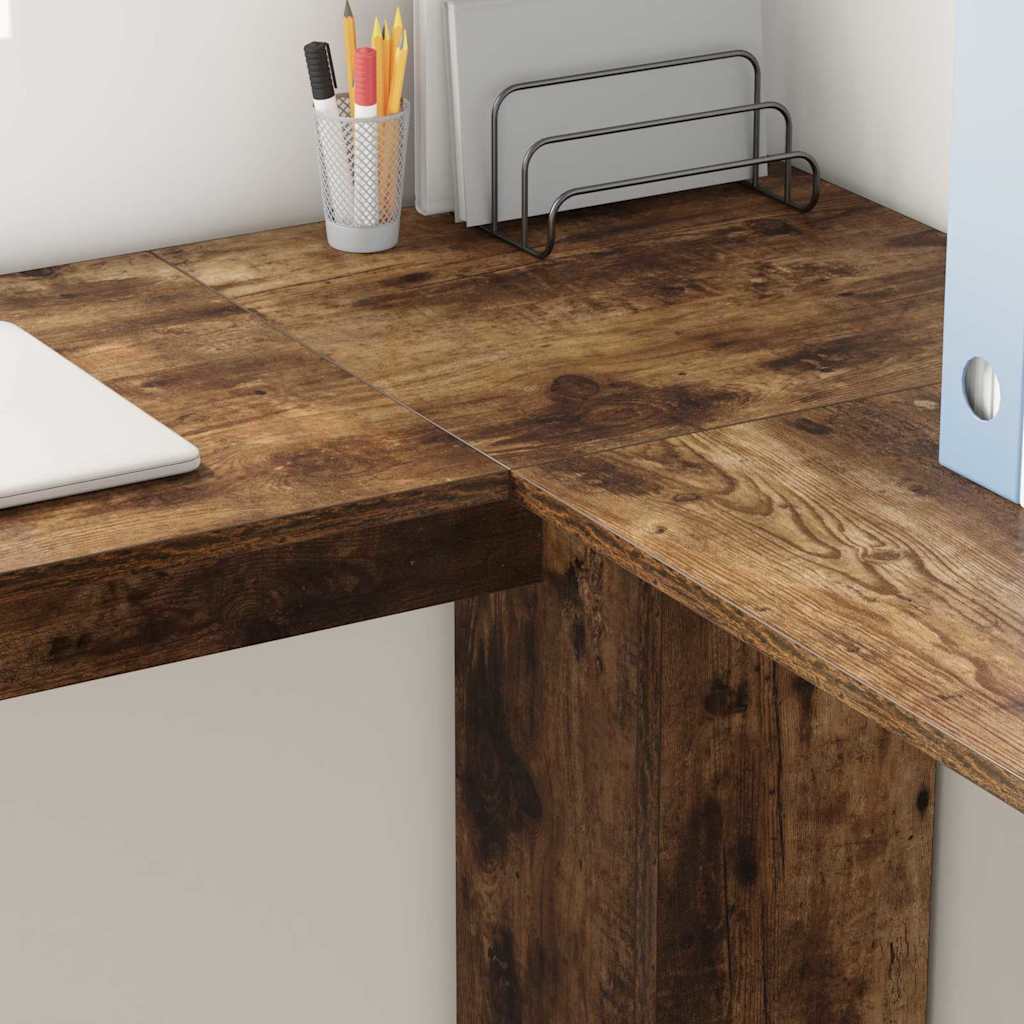 Hjørneskrivebord Røkt eik 140 x 113,5 x 75 cm Konstruert tre