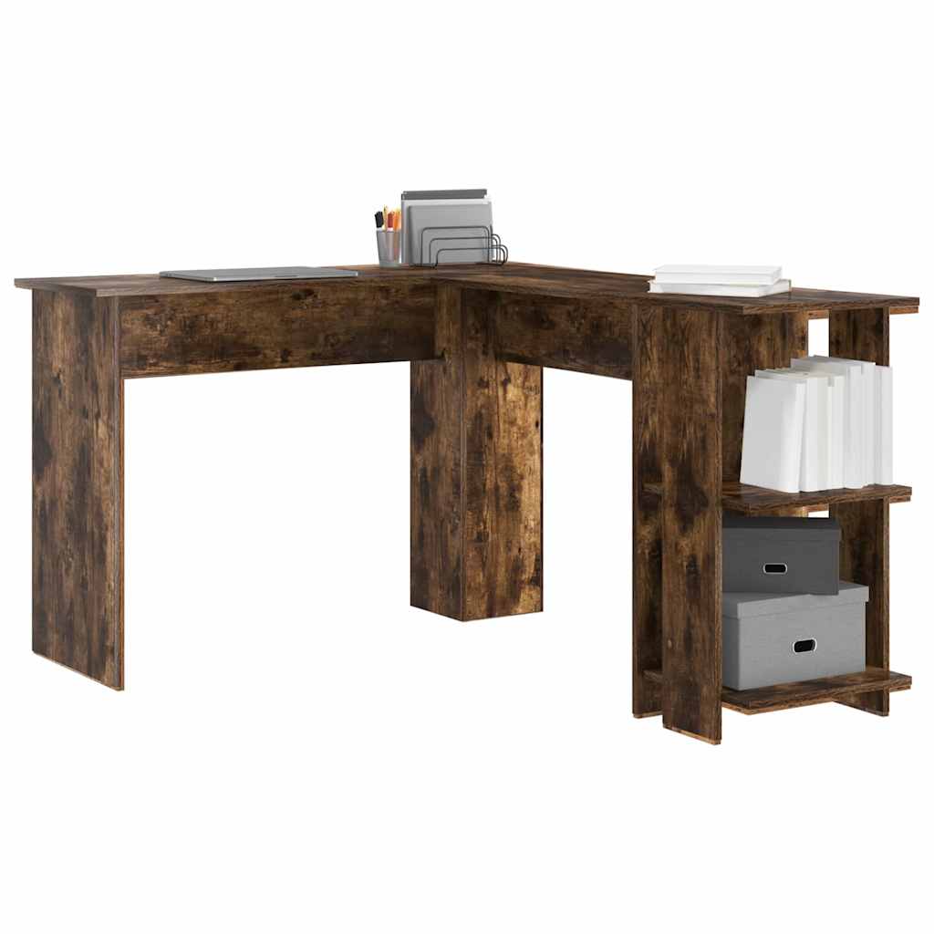 Hjørneskrivebord Røkt eik 140 x 113,5 x 75 cm Konstruert tre