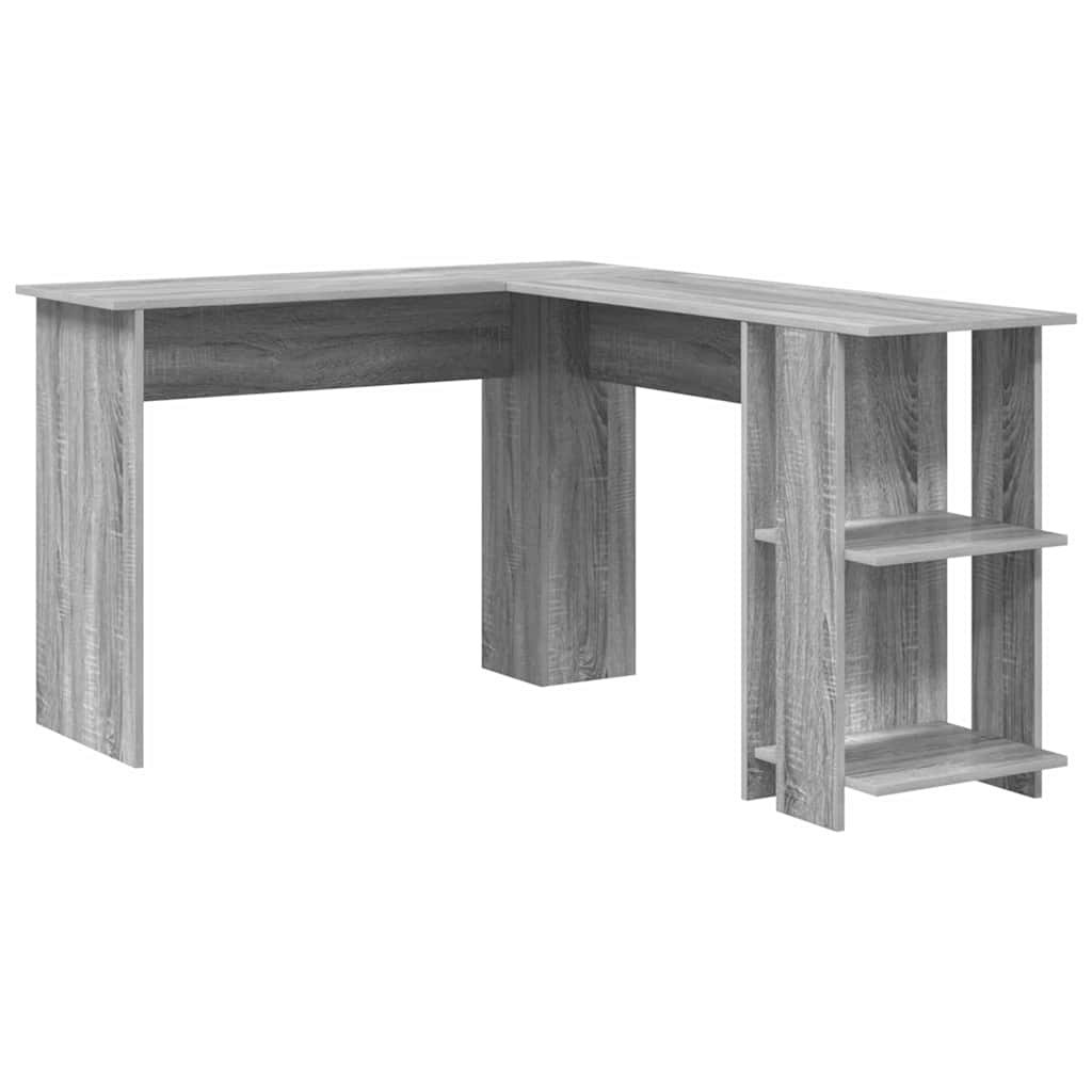 Hjørneskrivebord Grå Sonoma 140 x 113,5 x 75 cm Konstruert tre