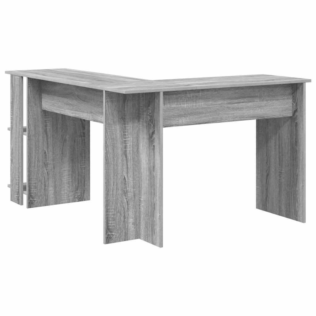 Hjørneskrivebord Grå Sonoma 140 x 113,5 x 75 cm Konstruert tre