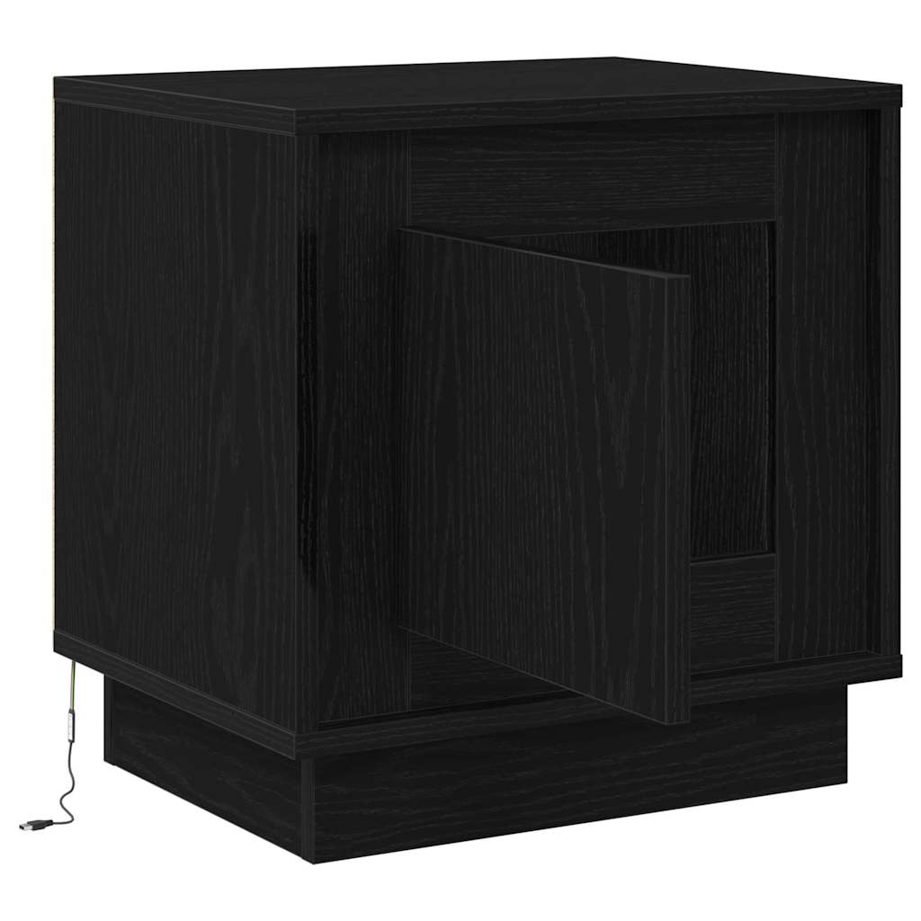 Nattbordskap Svart 44 x 34,5 x 45 cm Konstruert tre